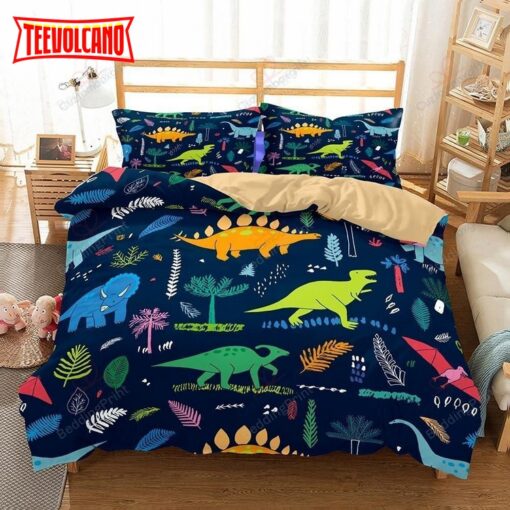 Cute Dinosaur Cartoon Kids Roon Duvet Cover Bedding Sets