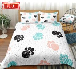 Cute Dog Drawn Paw Print Bedding Sets