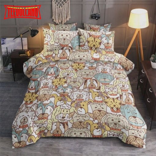 Cute Dog Faces Duvet Cover Bedding Sets