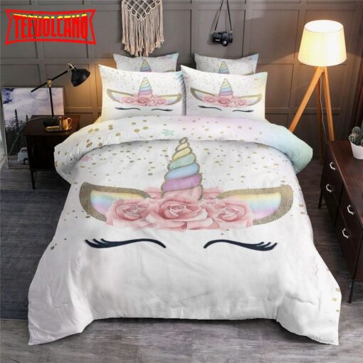 Cute Unicorn Bedding Set For Girls Duvet Cover Bedding Sets