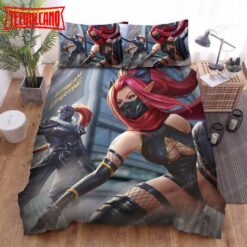 Cyberpunk Ninjas Couple On The Street Artwork 113 Duvet Cover Bedding Sets