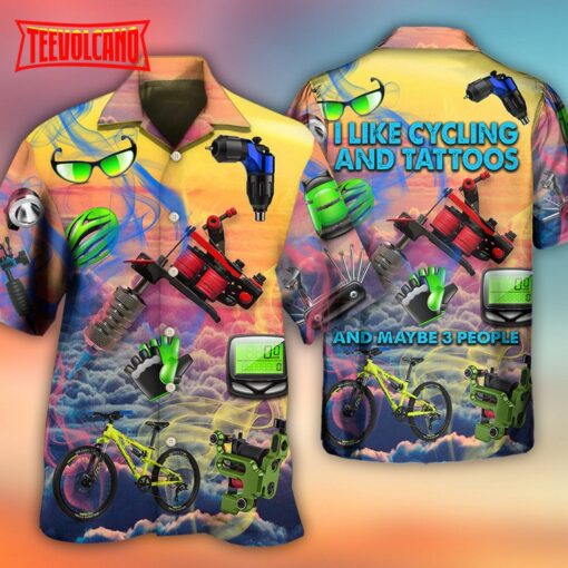 Cycling And Tatoo Lover Dream Sky Hawaiian Shirt