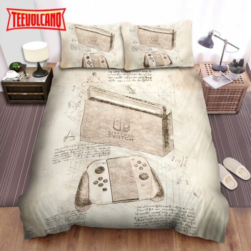 Da Vinci Inspired Sketches Nintendo Switch Bedding Sets