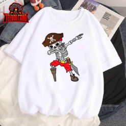 Dabbing Pirate Shirt Skelton Pirate Lovers Kids Boys Funny T-Shirt