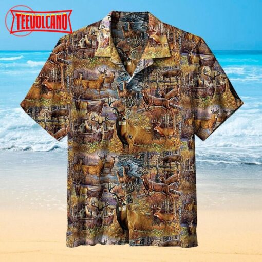 Deer Collage Hawaiian Shirt