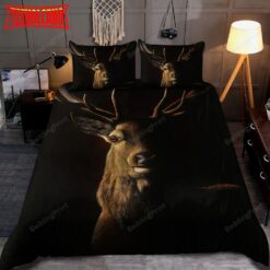 Deer Portrait Black BDuvet Cover Bedding Sets