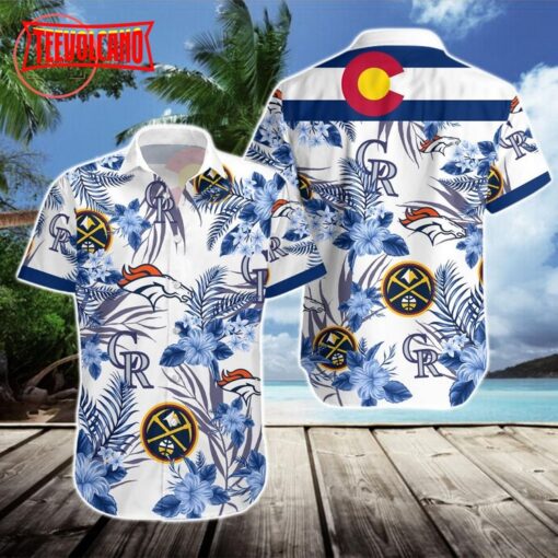 Denver Broncos Denver Nuggets Colorado Rockies Hawaiian Shirt