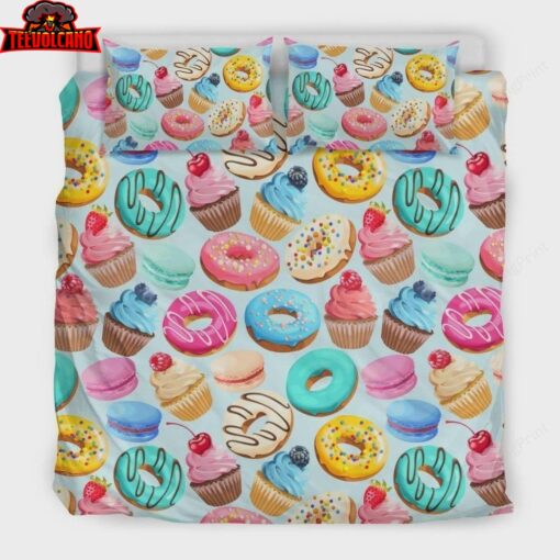 Dessert Cupcake Donut Bed Sheets Duvet Cover Bedding Sets