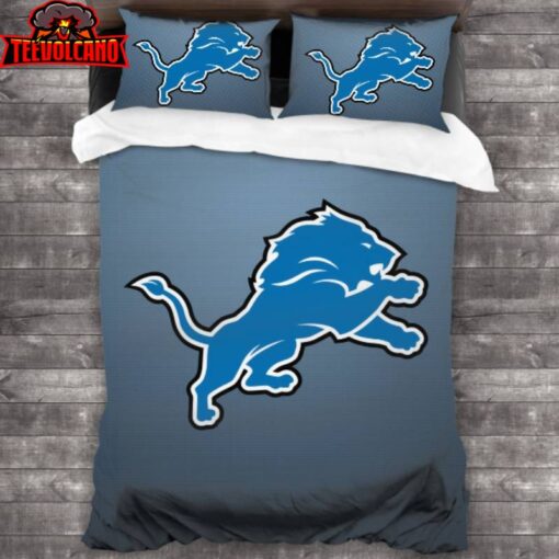 Detroit Lions Logo Bedding Set 3PCS Duvet Cover Bedding Sets