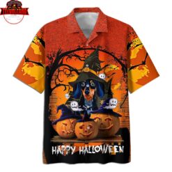 Dog and pumpkin Halloween Hawaiian Shirt