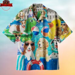 Dog Pool Party Hawaiian Shirt