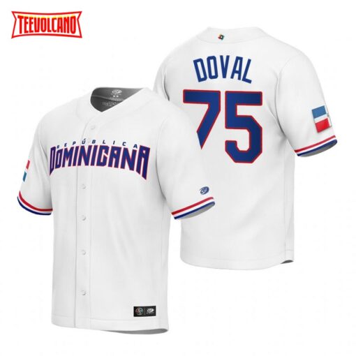 Dominican Republic Camilo Doval White Replica 2023 World Baseball Classic Jersey