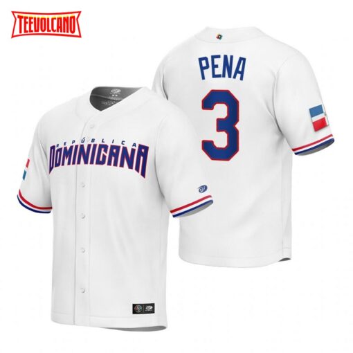 Dominican Republic Jeremy Pena White Replica 2023 World Baseball Classic Jersey