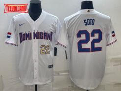 Dominican Republic Juan Soto White Gold Replica 2023 World Baseball Classic Jersey