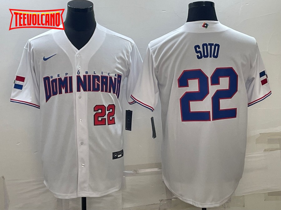 Dominican Republic Baseball Men's Juan Soto 2023 World Baseball Classic  Jersey - Replica White - Dominican Republic Store