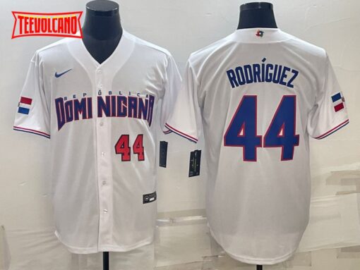 Dominican Republic Julio Rodriguez White Red Replica 2023 World Baseball Classic Jersey