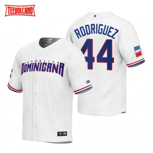 Dominican Republic Julio Rodriguez White Replica 2023 World Baseball Classic Jersey