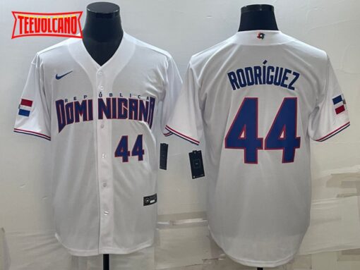 Dominican Republic Julio Rodriguez White Royal Replica 2023 World Baseball Classic Jersey