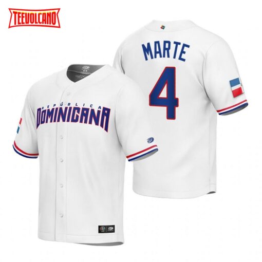 Dominican Republic Ketel Marte White Replica 2023 World Baseball Classic Jersey