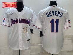 Dominican Republic Rafael Devers White Gold Replica 2023 World Baseball Classic Jersey