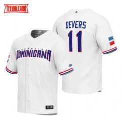 Dominican Republic Rafael Devers White Replica 2023 World Baseball Classic Jersey