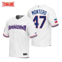 Dominican Republic Rafael Montero White Replica 2023 World Baseball Classic Jersey