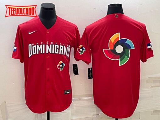 Dominican Republic Red 2023 World Baseball Classic Jersey with Big Logo
