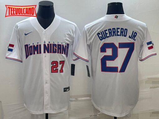 Dominican Republic Vladimir Guerrero Jr. White Red 2023 World Baseball Classic Jersey