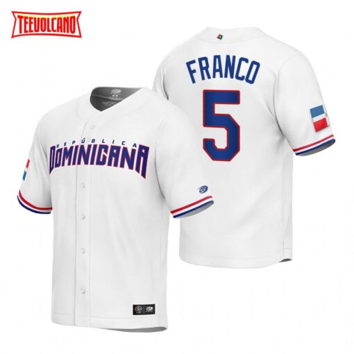 Dominican Republic Wander Franco White Replica 2023 World Baseball Classic Jersey
