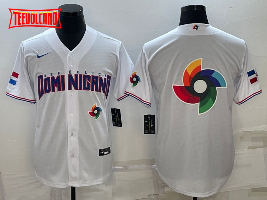 Dominican Republic White 2023 World Baseball Classic Jersey with Big Logo