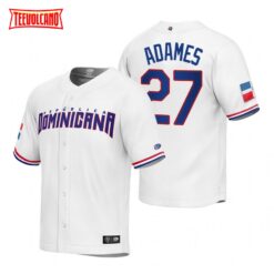 Dominican Republic Willy Adames White Replica 2023 World Baseball Classic Jersey