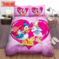 Donald Duck And Daisy Duck In Valentine’s Day Duvet Cover Bedding Sets