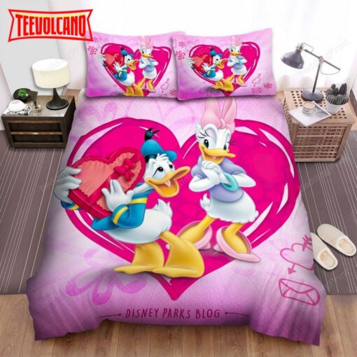 Donald Duck And Daisy Duck In Valentine’s Day Duvet Cover Bedding Sets