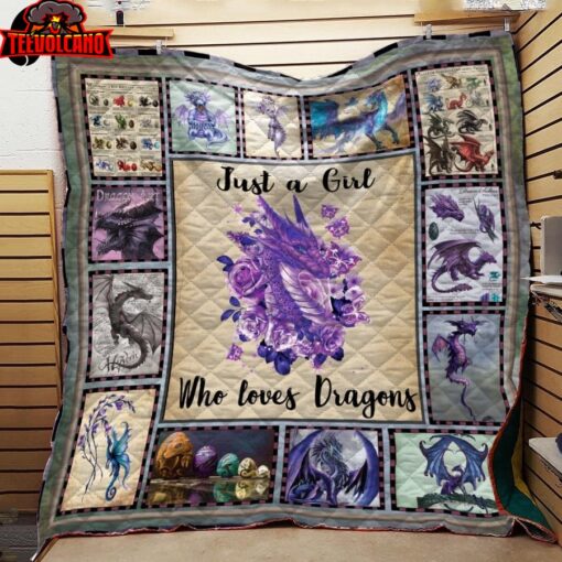 Dragon Girl Love Dragon 3D Quilt Blanket