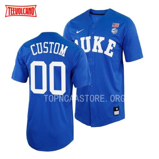 Duke Blue Devils Custom College Baseball Royal Full-Button Jersey