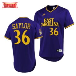 ECU Pirates Garrett Saylor College Baseball Jersey Purple