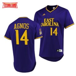 ECU Pirates Zach Agnos College Baseball Jersey Purple