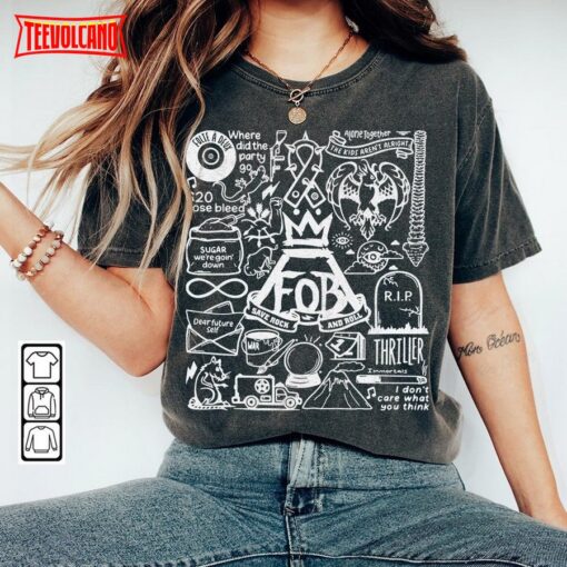 Fall Out Boy Doodle Art Shirt, Vintage Fall Out Boy Lyric Merch Sweatshirt