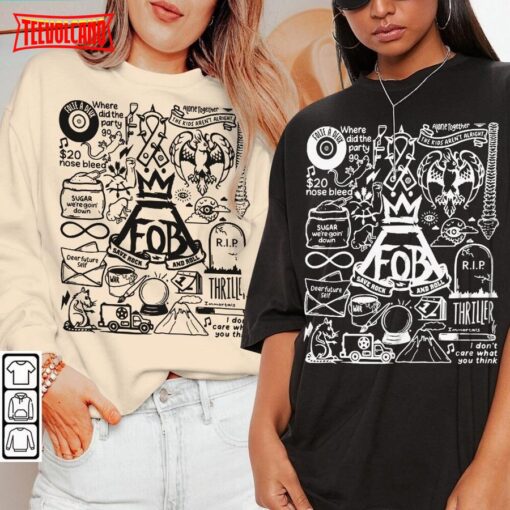 Fall Out Boy Doodle Art Shirt, Vintage Fall Out Boy Lyric Merch Sweatshirt