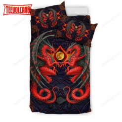 Fire Dragon And moon Mandala Bed Sheets Duvet Cover Bedding Sets