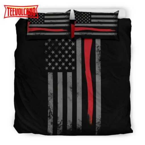 Firefighter American Flag Bed Sheets Duvet Cover Bedding Sets