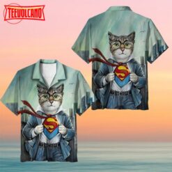 First Superman Cat in the City Hawaiian Shirt