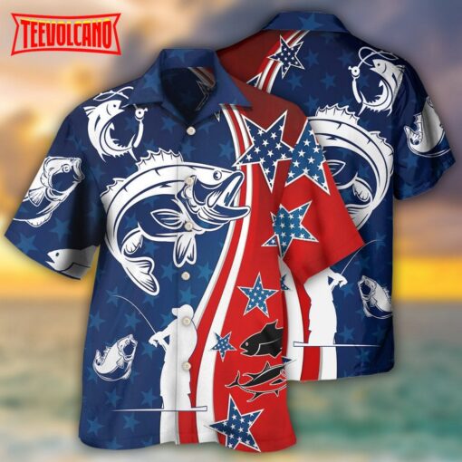 Fishing Independence Day Star America Hawaiian Shirt