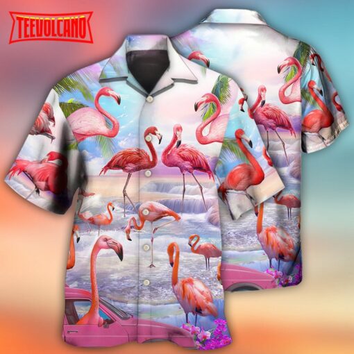 Flamingo In The Paradise Cool Style Hawaiian Shirt