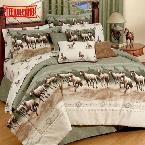 Flock Of Wild Horses Duvet Cover Bedding Sets