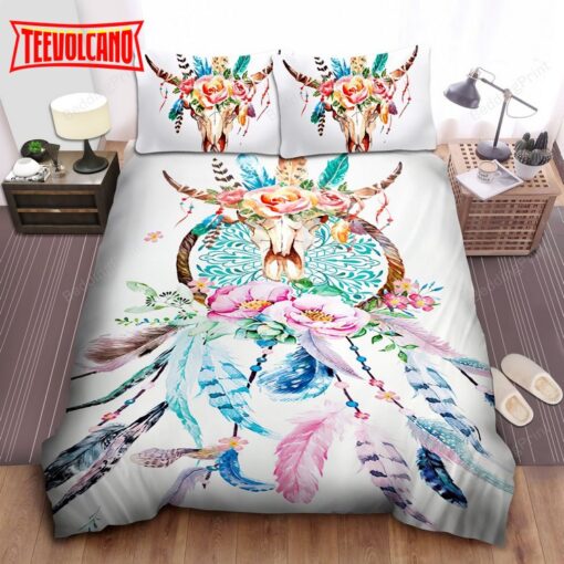 Floral Dreamcatcher Skull Bed Sheets Duvet Cover Bedding Sets