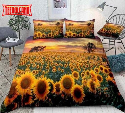 Floral Field Landscape Sunflower Duvet Cover Bedding Sets