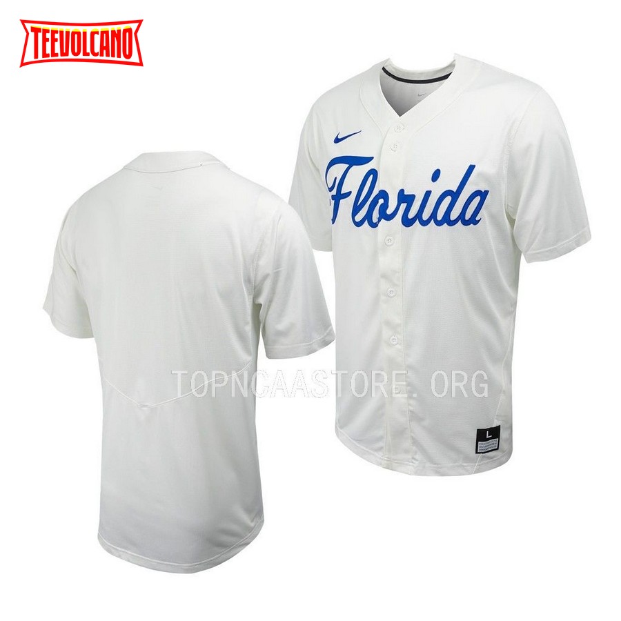 Florida Gators College Baseball White Full-Button Jersey