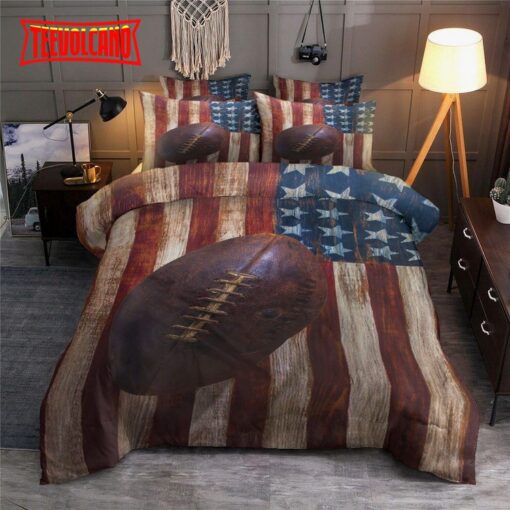 Football And American Flag Duvet Cover Bedding Sets