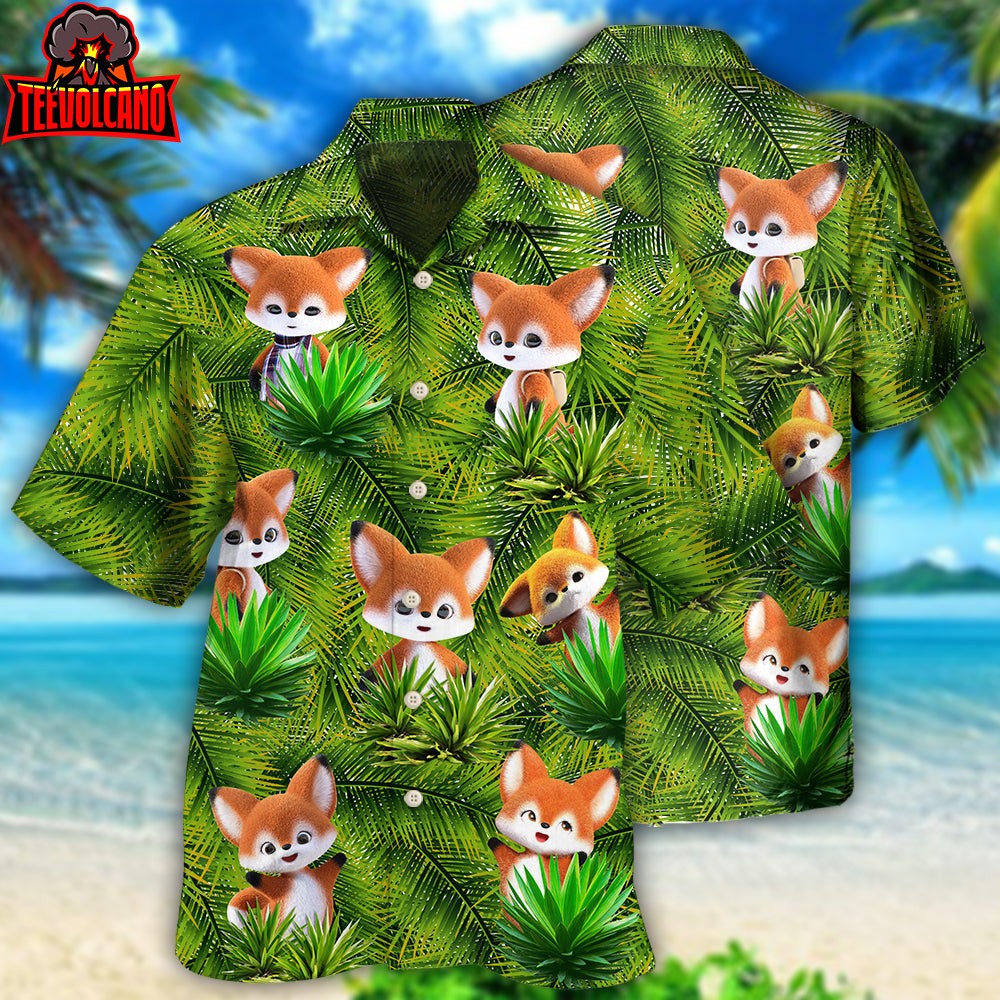 Fox In 3D Animator Fox Hawaiian Shirt